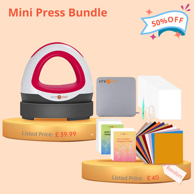 Mini Heat Press Machine + Heat Press Accessories Bundle 52pcs