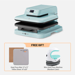 HTVRONT Auto Heat Press Machine 15" x 15" 230V & Free Mini Heat Press Machine