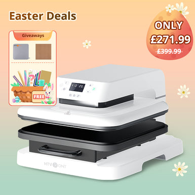 [Easter Deals]HTVRONT Auto Heat Press Machine 15" x 15"  230V - (2 Colors) & Giveaways