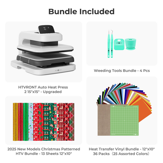 [Christmas Bundle] HTVRONT Auto Heat Press 2 + Christmas Essential Bundle