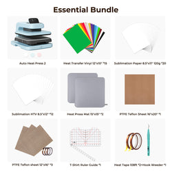 [Essential Bundle] HTVRONT Auto Heat Press 2 + Heat Press Accessories Bundle - Pastel Pink