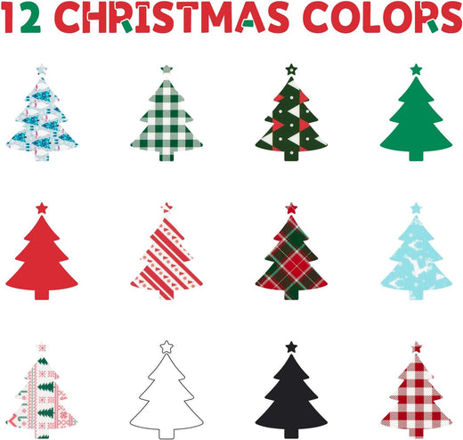 Christmas Patterned Buffalo Plaid Heat Transfer Vinyl Bundle-13 Sheets