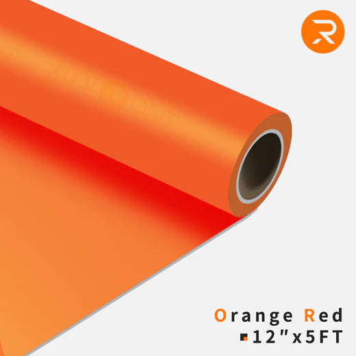 Free Gift 1:Heat Transfer Vinyl Roll - 12"x5 Ft(Orange Red)