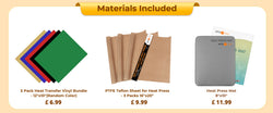[Basic Bundle]LOKLiK Mini3 Heat Press+HTV&Tools Bundle(Multicolor  HTV*5+Heat Press Mat+Weeding Tools≥￡30)