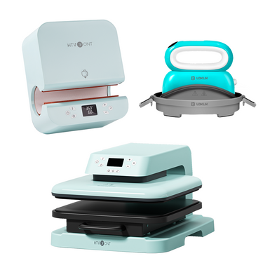 [Machine Bundle] Auto Heat Press + Tumbler Heat Press + Hat Heat Press - Light Blue