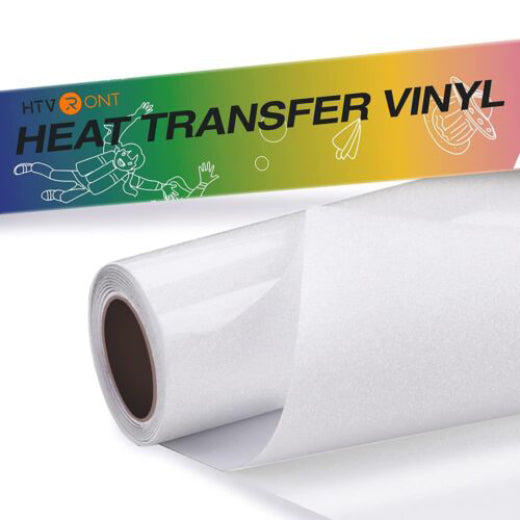 White Glitter Heat Transfer Vinyl Roll for Sublimation - 10" x 6 Ft （2 Colours）