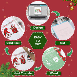 2025 New Models Christmas Patterned Heat Transfer Vinyl Bundle - 13 Sheets 12"x10"