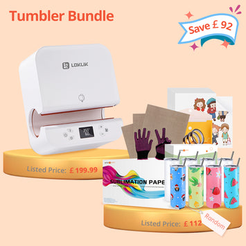 [Tumbler Bundle] Auto Tumbler Heat Press & Great Value Box (8pack Sublimation Tumbler Blank 20oz+Sublimation Paper*150+ Sticker Paper*20+PTFE Teflon Sheet*3+Heat Press tape*3+1Pair Gloves≥￡112)