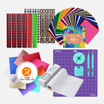 [Christmas Adhesive Vinyl Bundle] 12 Sheets Christmas Adhesive Vinyl 12"x12" & Matte Matallic Adhesive Vinyl 12"x12" 9 Pack & Adhesive Vinyl 12"x12" 40 pack & Transfer Tape 12"x5 Ft & Tools 5 Pcs