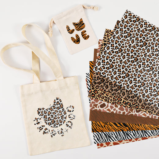 Animal Patterned Leopard Heat Transfer Vinyl Bundle - 12"x10" 8 Packs