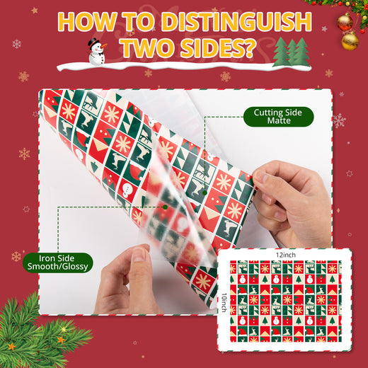 2025 New Models Christmas Patterned Heat Transfer Vinyl Bundle - 13 Sheets 12"x10"