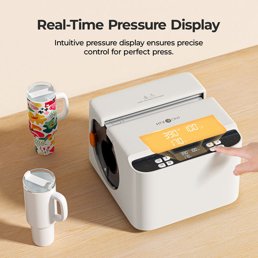 HTVRONT A200 Auto Tumbler Heat Press, Start-up Kit - Daisy White