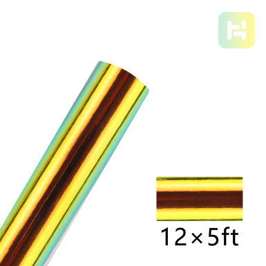 4 Rolls 10FT & 1 Roll 5FT Holographic Adhesive Vinyl Bundle （Random Color）