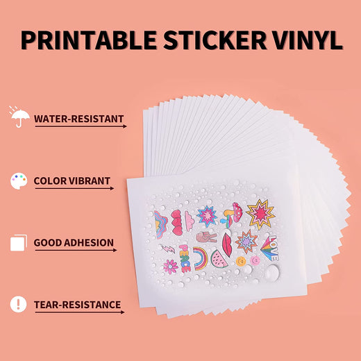 Glossy Printable Vinyl Bundle - 8.5"x11" 10 sheets