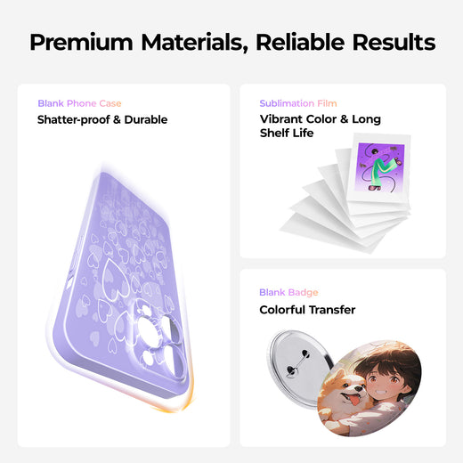 [All-in-One Bundle] HTVRONT H17 Phone Case Heat Press + HTVRONT Auto Heat Press + HTVRONT Tumbler Heat Press + Accessories Bundle