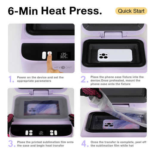 HTVRONT H17 Phone Case Heat Press, Beginner Kit - Lavender Purple
