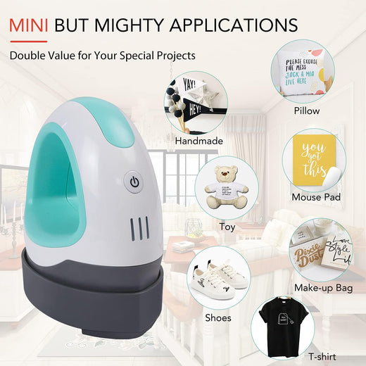 HTVRONT Mini Heat Press Machine + HTV & Sublimation Bundle