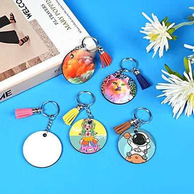 Sublimation Round Keychain Blanks Bulk - 120Pcs