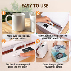 [Mugs Bundle] Tumbler Heat Press + Mugs Essential Bundle - White
