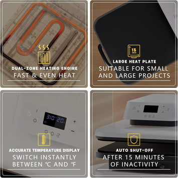 HTVRONT Auto Heat Press Machine 15" x 15"  230V - (2 Colors) & Giveaways
