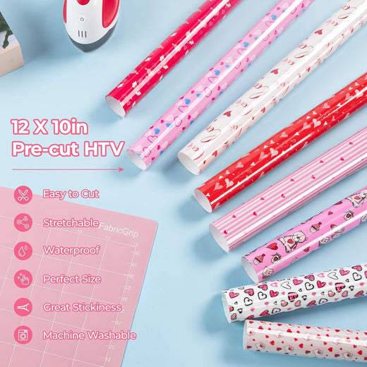 HTVRONT 2026 Valentine's Day Heat Transfer Vinyl 12"x10" - 13 Pack