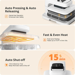 HTVRONT Auto Heat Press 2 - Smart 230V,Your Smartest Solution of Heat Transferring.For DTF,HTV,Sublimation,PUFF.Heat Press Machine for T shirt,hat,jacket,pillow,ceramic,hoodie, and more