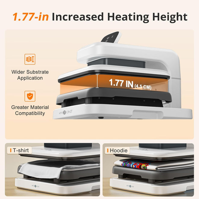HTVRONT Auto Heat Press 2 - Digit 230V,Your Smartest Solution of Heat Transferring.For DTF,HTV,Sublimation,PUFF.Heat Press Machine for T shirt,hat,jacket,pillow,ceramic,hoodie, and more