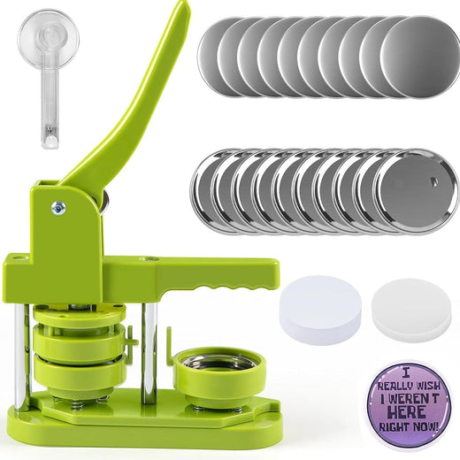 [Premium Bundle] Button Maker Machine 58mm & Great Value Box(110pcs Button Supplies+50sheets Printable waterproof Vinyl+Cutting Mat≥￡30）