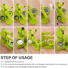 Button Maker Machine 58mm with Free 110pcs Button Supplies - No Need to Install Pin Maker