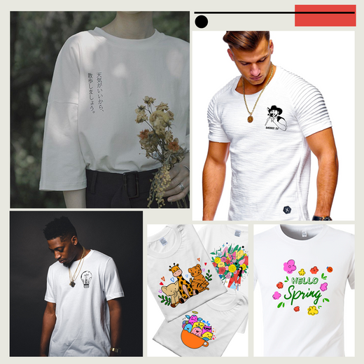 [T-shirt Bundle] Sublimation Paper & HTV Vinyl & 1 Pack L Size T-shirt Bundle