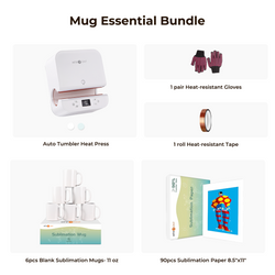 [Mugs Bundle] Tumbler Heat Press + Mugs Essential Bundle - White