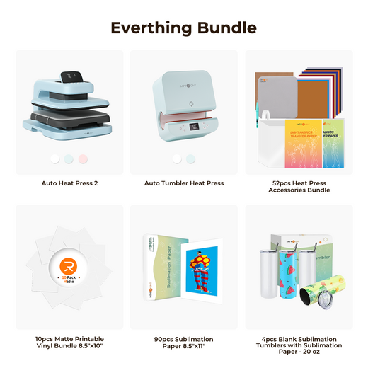 [Everything Bundle] Auto Heat Press 2 + Tumbler Heat Press + Accessories Bundle