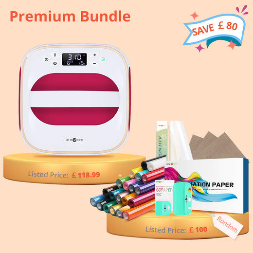 [Premium Bundle] T shirt Heat Press Machine - 10"X10"&Premium Box(Sublimation Paper*150+≥HTV vinyl*25+Heat Press Mat+Weeding Tools ≥￡100)