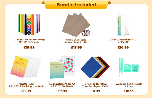 HTVRONT Auto Heat Press 2+Great Value Bundle (HTV Vinyl, Sublimation Paper,Weeding Tools)