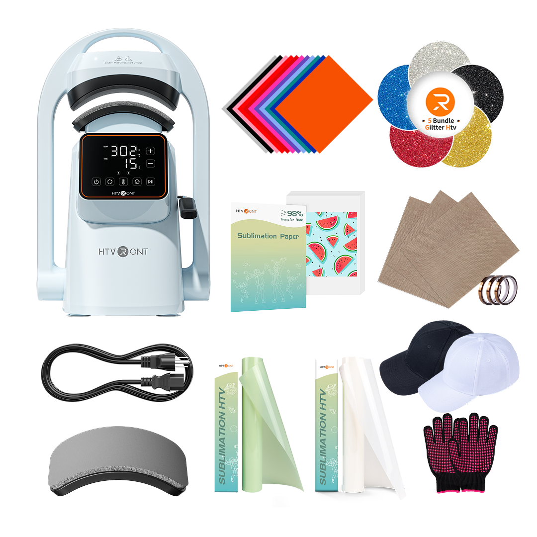 HTVRONT A300 Auto Hat Heat Press - Premium Kit