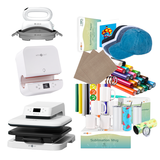 [All-in-one Bundle] Auto Heat Press + Tumbler Heat Press + Hat Heat Press + Accessories Bundle
