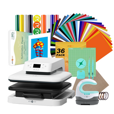[Premium Bundle] Auto Heat Press Machine + Heat Press Accessories Premium Bundle - White