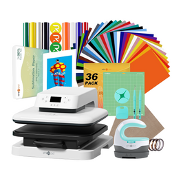 [Premium Bundle] Auto Heat Press Machine + Heat Press Accessories Premium Bundle - White