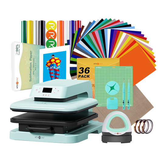 [Premium Bundle] Auto Heat Press Machine + Heat Press Accessories Premium Bundle - White