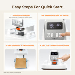 HTVRONT A100 Auto Multi Heat Press, Beginner Kit