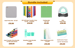 [Ultimate Premium Bundle]HTVRONT Auto Heat Press 2+Premium Bundle(Multicolor HTV Roll*20+150 sheets Sublimation Paper A4+Sublimation HTV Roll+PUFF HTV*8+Mini Heat Press Machine+Heat Press Mat+Cutting Mat+Weeding Tools≥165￡)