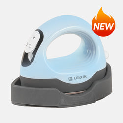 LOKLiK Mini3 Heat Press Machine 220-240V - Customized Temp & Time, Larger Flat Curved Plate(3 colors)Small Heat Press Machine for T-Shirts, Hats, Mugs,Bags,Hats with Digital Display, Memory Function, and Insulated Base.