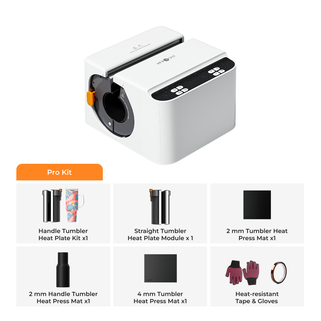 HTVRONT A200 Auto Tumbler Heat Press, Pro Kit - Daisy White
