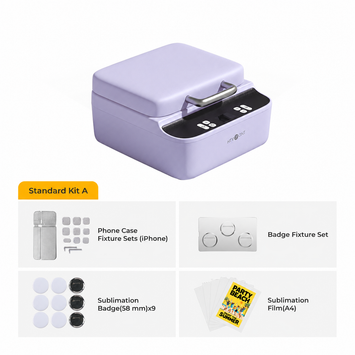 HTVRONT H17 Phone Case Heat Press Standard Kit (Included Fixture Set x1, Sublimation Film(A4) x 5, Sublimation Badge(58 mm) x 3, Tools)
