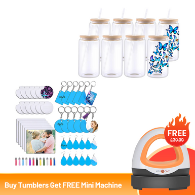 Buy Tumbler & Keychain Blanks Get Free Mini Heat Press