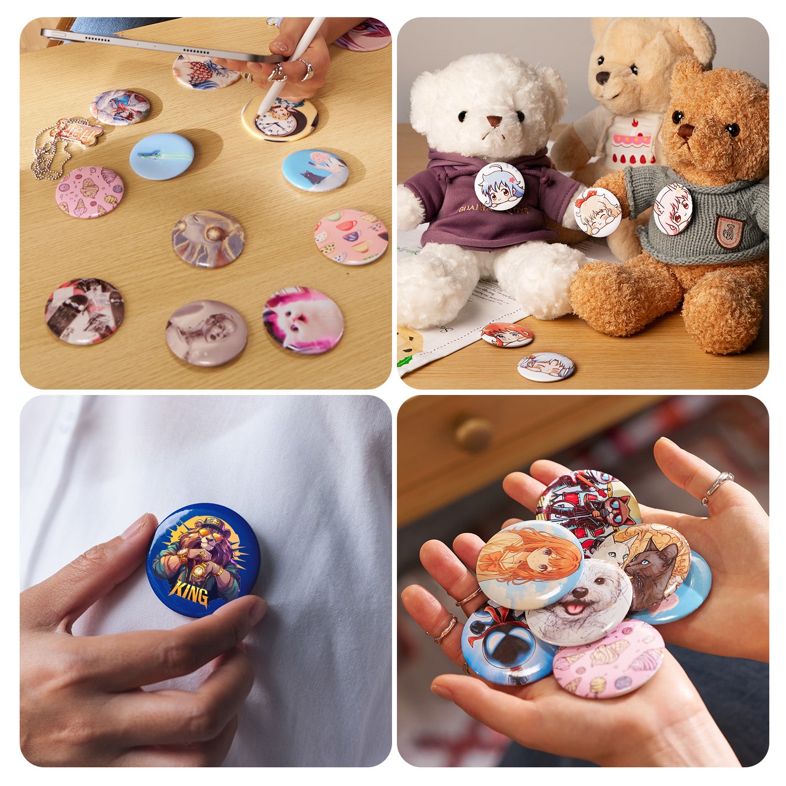 58mm Sublimation Badge - 3 Pcs/60 Pcs, For H17 Phone Case Heat Press