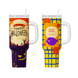 2 Pack 40oz Sublimation Tumbler Blanks With Handle, Suitable For A200H Auto Handle Tumbler Heat Press