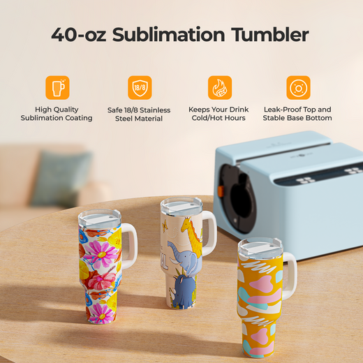 2 Pack 40oz Sublimation Tumbler Blanks With Handle, Suitable For A200H Auto Handle Tumbler Heat Press
