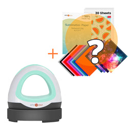 HTVRONT Mini Heat Press Machine + HTV & Sublimation Bundle