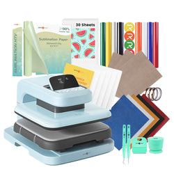 HTVRONT Auto Heat Press 2+Great Value Bundle (HTV Vinyl, Sublimation Paper,Weeding Tools)
